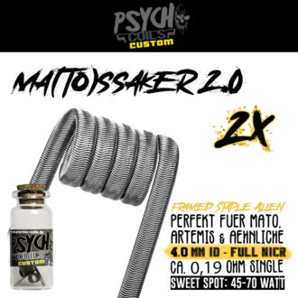 Handgefertigte Matossaker 2.0 NiCr Coil, kompatibel mit Mato RDTA und Artemis RDTA, ideal für erfahrene Selbstwickler