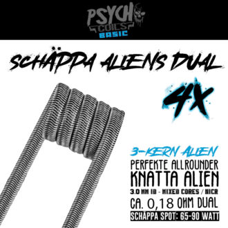 Schäppa Aliens Knattercoils - 3-Kern, 0,18 Ohm, 3mm ID für RDA, RTA, RDTA